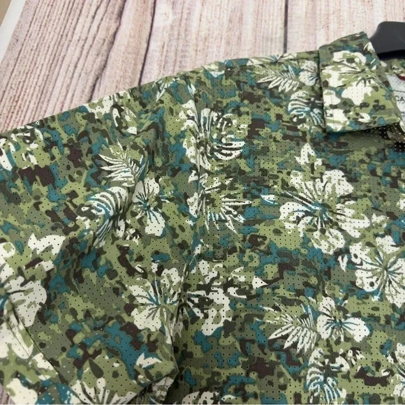 Canada Weather Gear Mens Vented Floral Camou performance shirt size Medium - Picture 4 of 14